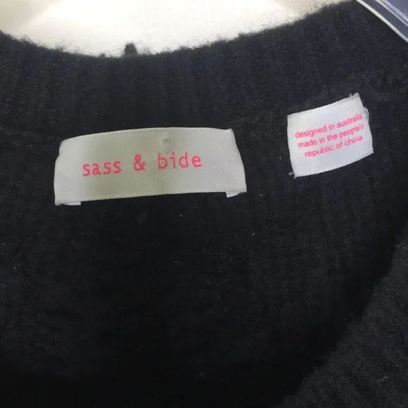 Sass & Bide Sweater Mojo Kiko Black Fringe Small - Picture 2 of 12